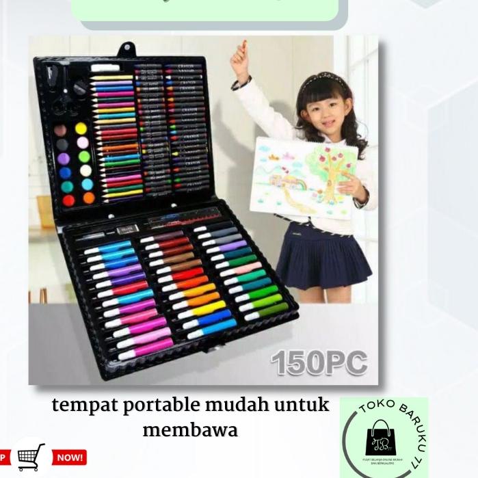 

Model Baru Crayon Set / Pensil Warna 150 Pcs Alat Tulis Krayon Menggambar Melukis Mewarnai YYY~