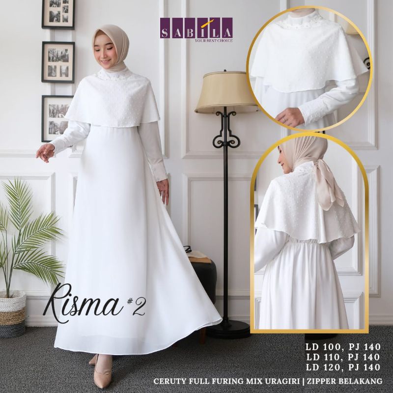 Risma #2 Dress Putih Wanita Premium Original by Sabila