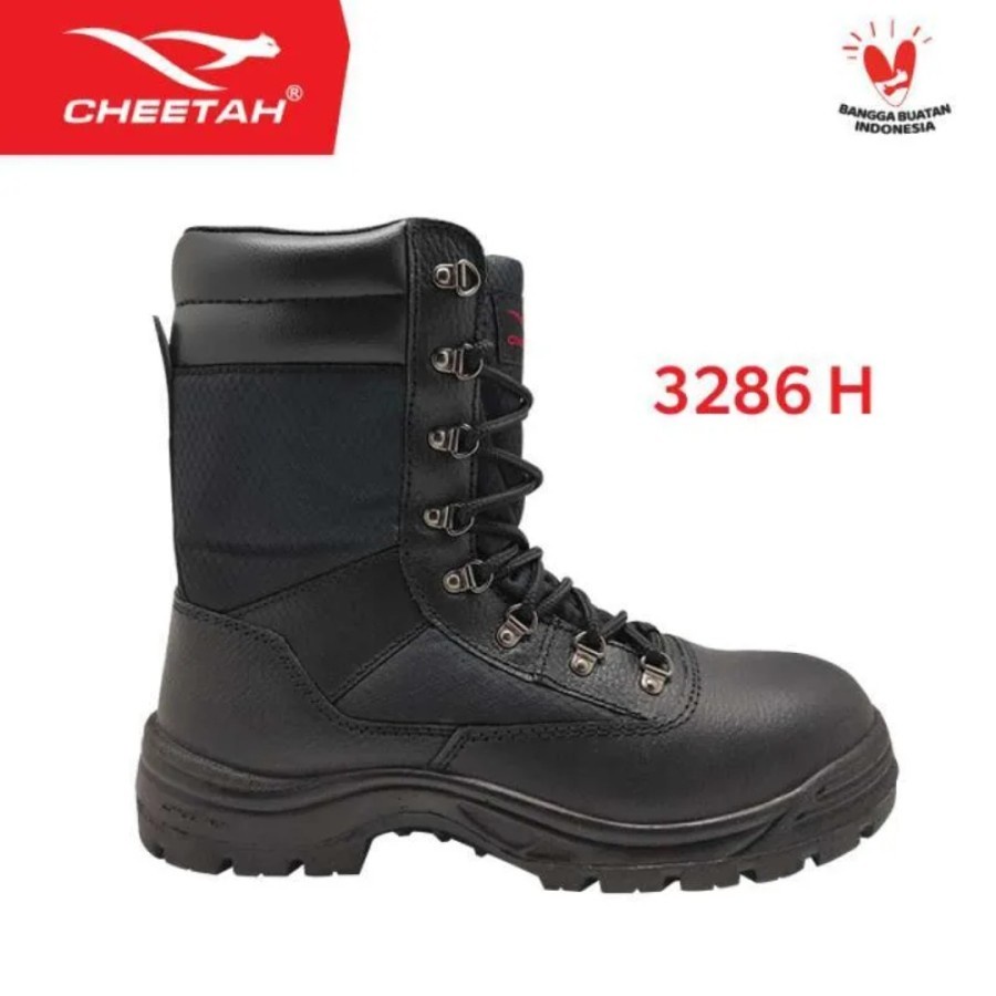 Sepatu PDL Safety Boots Cheetah 3286 Hitam 8inch