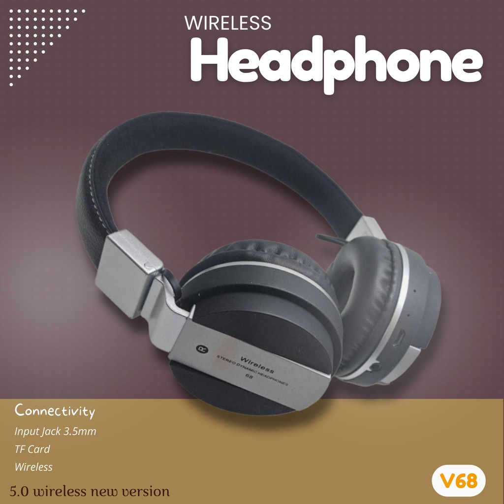 JBL V68 Wireless Headphone Stereo V68 Hi-Res Hanfsfree Bluetooth Headphone Bluetooth Stereo FOLDING