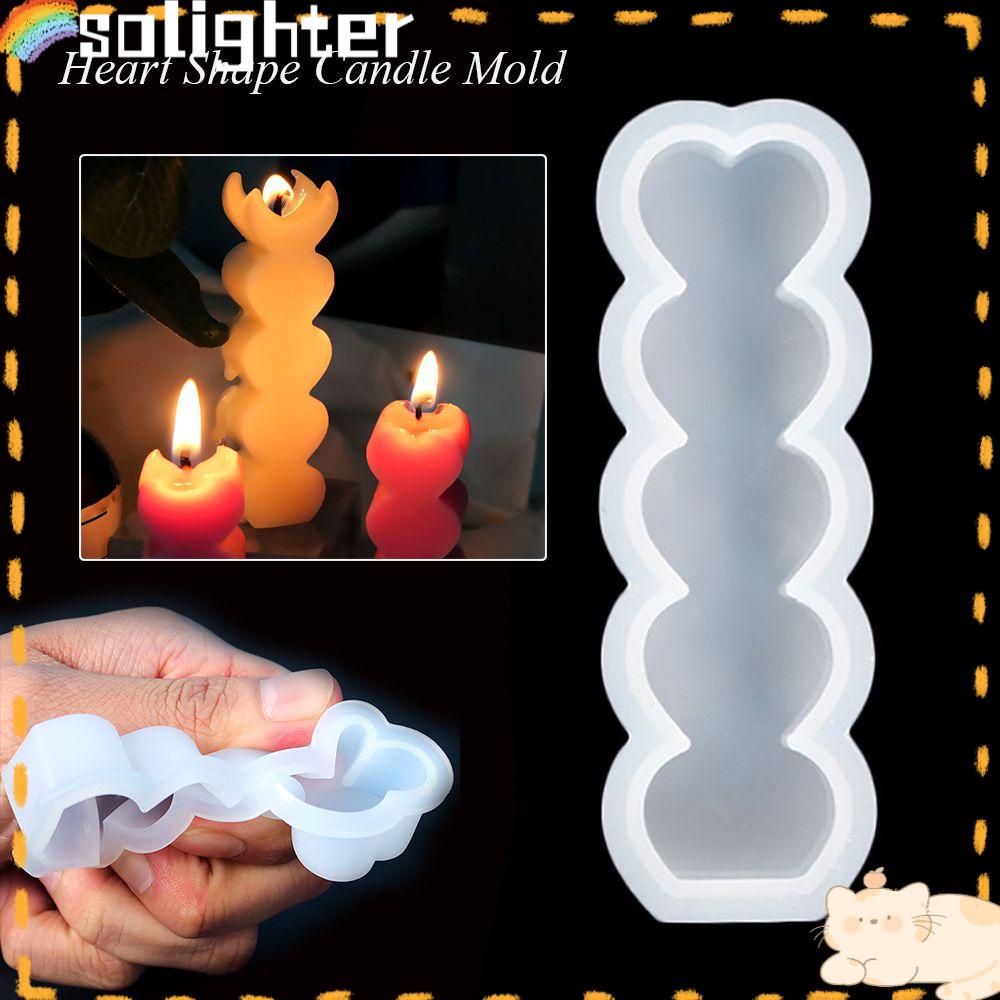 Solighter Lilin Cetakan Silikon Epoxy Bentuk Hati Resin Kerajinan Tangan Hari Valentine Resin Molds