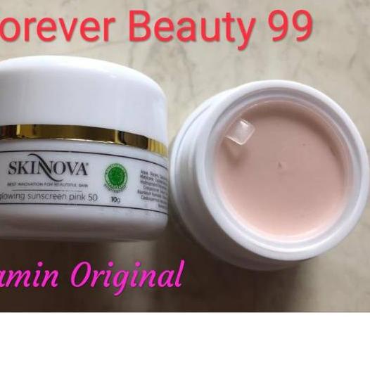 ✶ Skinnova glowing sunscreen pink SPF 50 - instant whitening skinova ✷