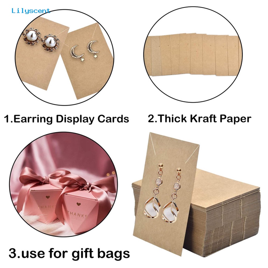 [LS] 1set Anting Kartu Hard Indeformable Tebal DIY Craft Persegi Panjang Kalung Perhiasan Kraft Kertas Card Holders Untuk Rumah