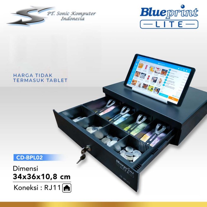 

[[JNT COD]] CASH DRAWER / LACI KASIR / LACI UANG BLUEPRINT CD-BPL02 34x36x10,8 Cm