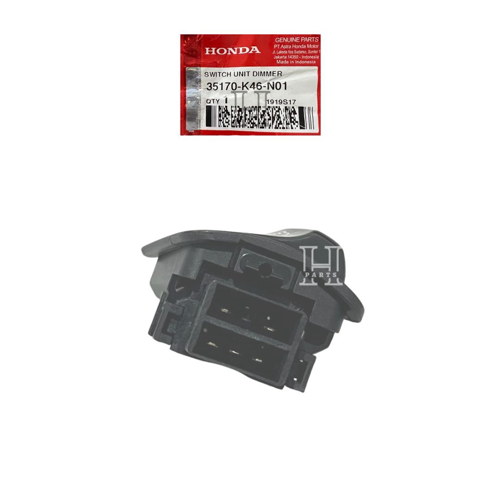 SAKLAR SAKELAR TOMBOL LAMPU DIM DIMER JAUH DEKAT SWITCH UNIT DIMMER SUPRA GTR VARIO 110 FI 35170-K46-N01 ASLI ORIGINAL AHM HGP HONDA