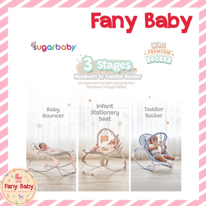 SUGAR BABY 10IN1 PREMIUM ROCKER - NEWBORN TO TODDLER ROCKER