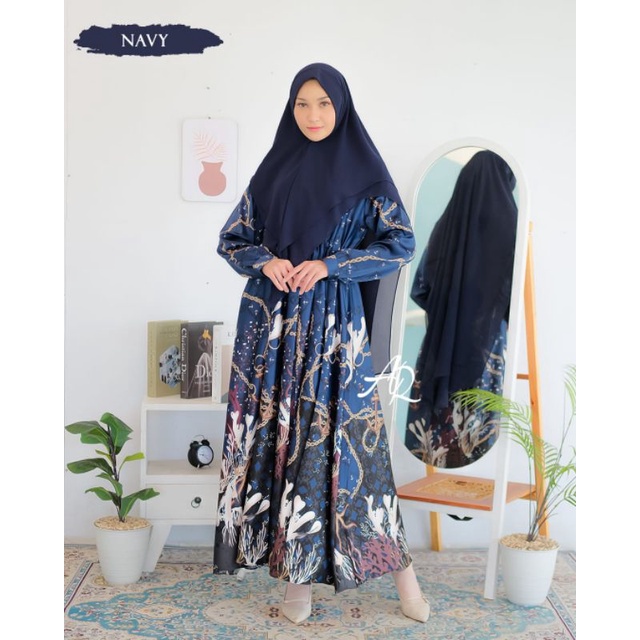 Haneen Set Syar'i Label Ayyara / Gamis Armani Silk / Gamis Set Hijab