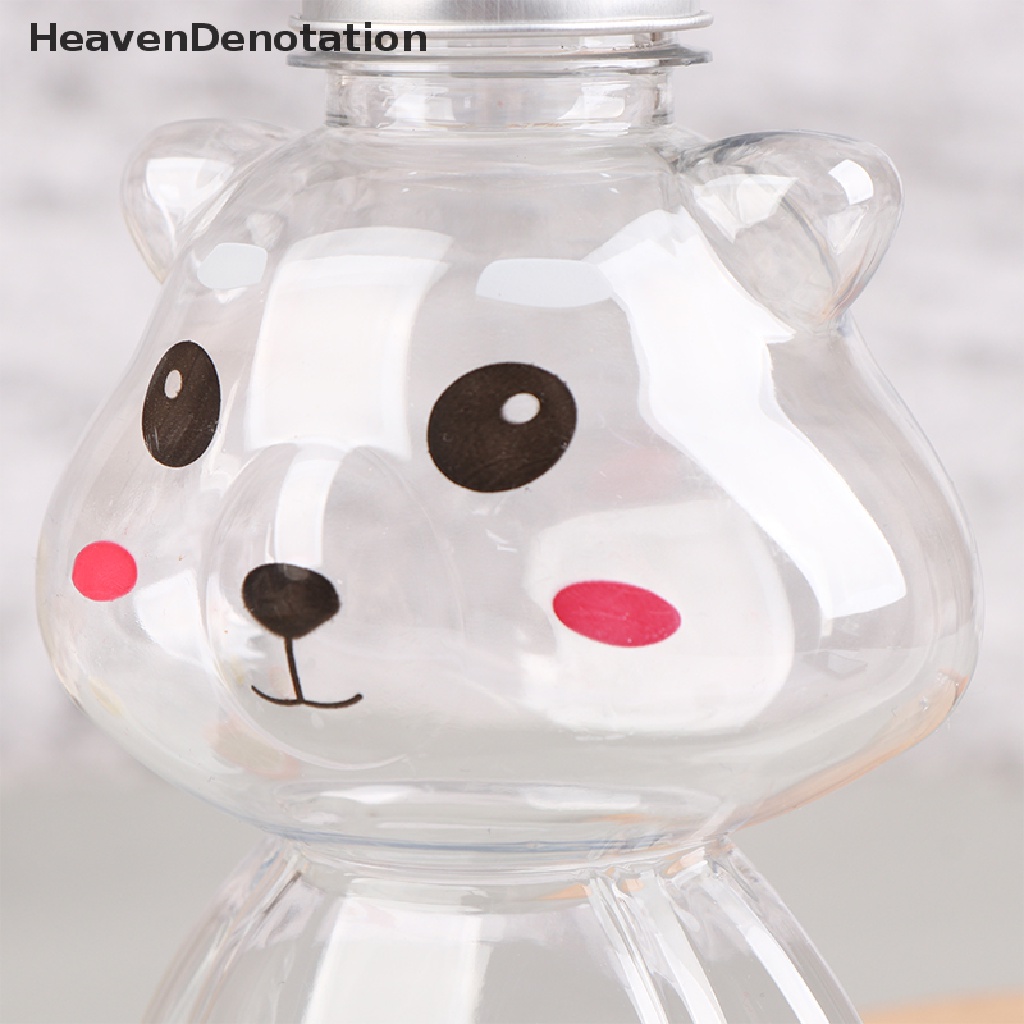 [HeavenDenotation] 1pc 500ml Transparan Tebal Lucu Kartun Beruang Kekerasan Botol Jus Plastik HDV