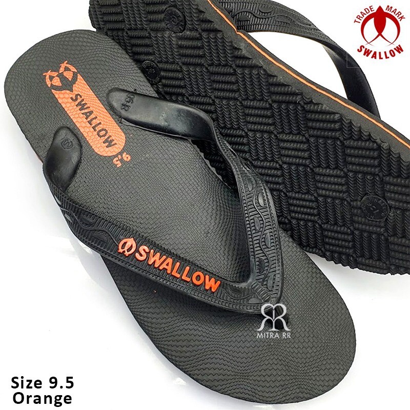 Sandal Jepit Swallow Black Pearl Hitam Sendal Karet Pria Wanita Asli