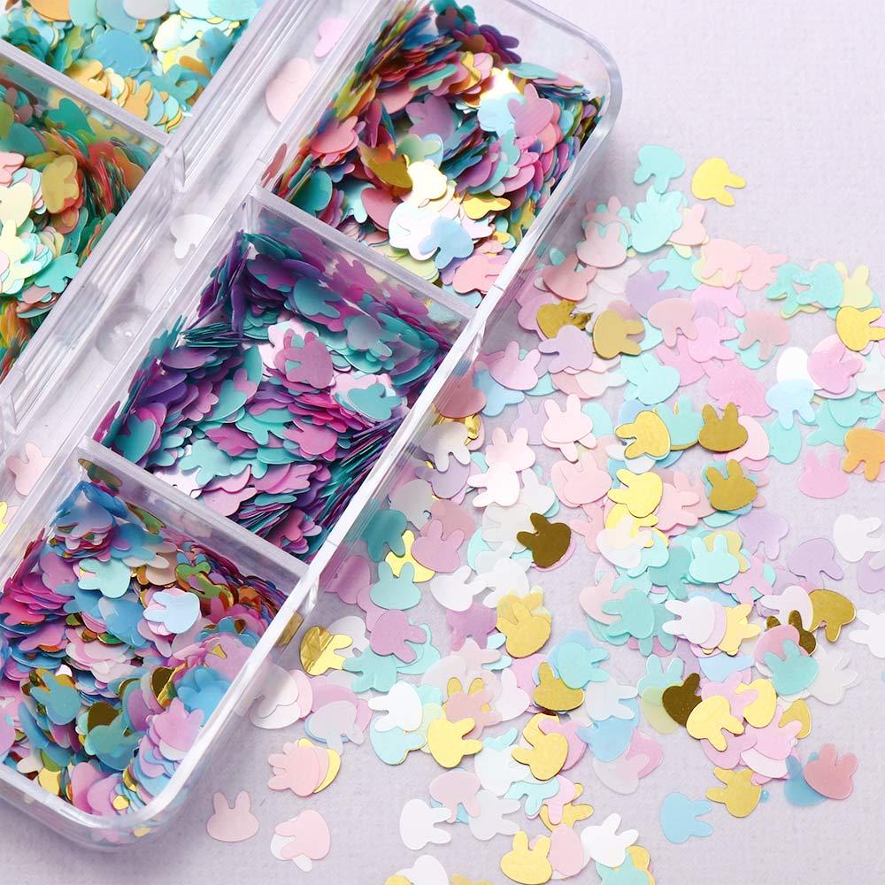 Mxbeauty Kelinci Kuku Payet Warna-Warni Manikur Aksesoris Fashion Jepang Nail Art Nail Art Perhiasan