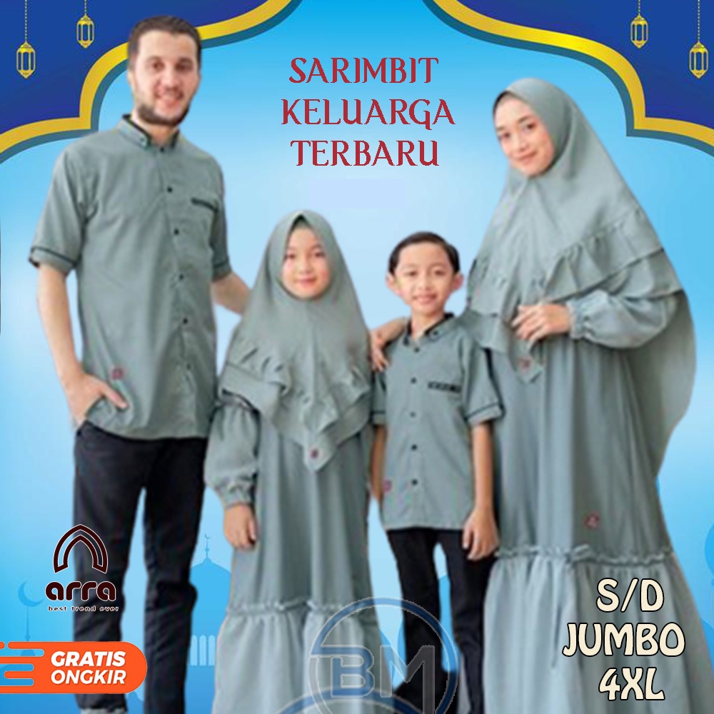 Sarimbit Couple kapel Gamis Keluarga Family Bapak Ibu Anak Muslim Lebaran Polos Kekinian Terbaru 202