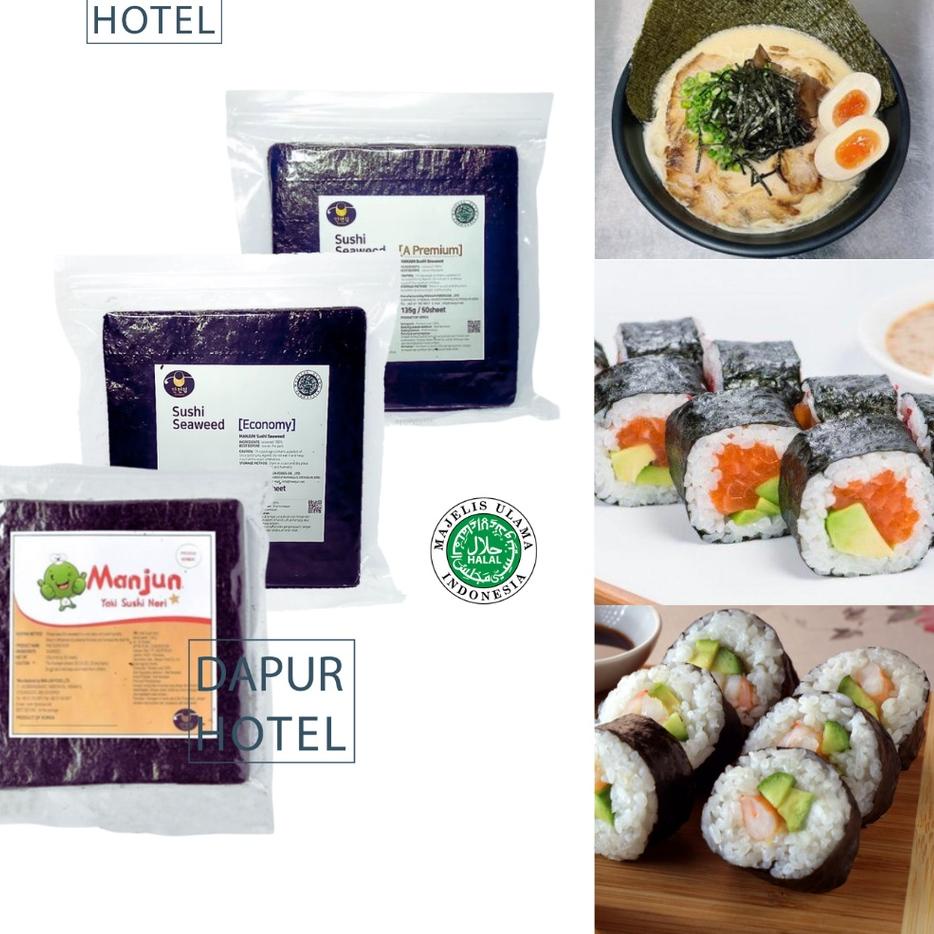 

❉ MANJUN Sushi Nori Kimbab 50 S Halal │ Nori Gimbab Import Lembar Rumput Laut-- ♣