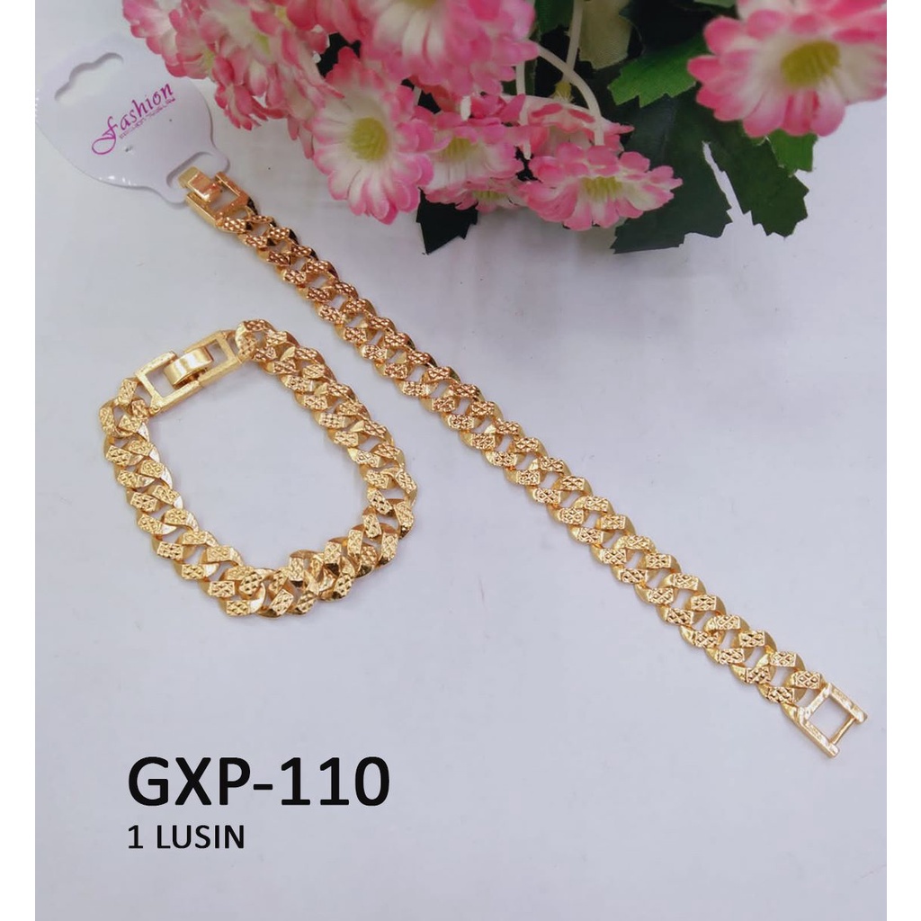 [1 LUSIN ISI 12] GELANG XP RANTAI EMAS GOLD TEKSTUR TERMURAH / DUNIA GELANG TERBARU