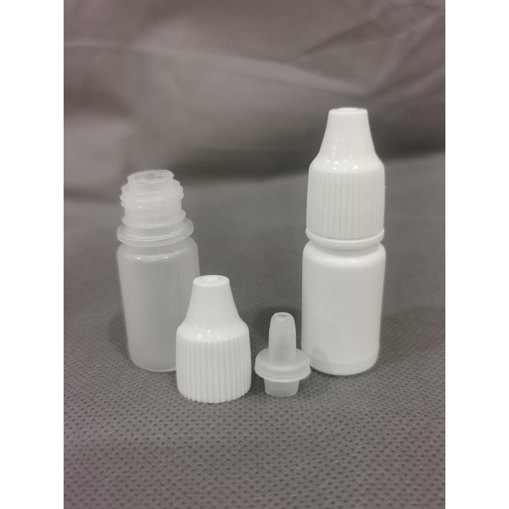 Botol Tetes mata 5 5ml PUTIH Natural LD LDPE HD HDPE Non segel Polos Bolong (VC)