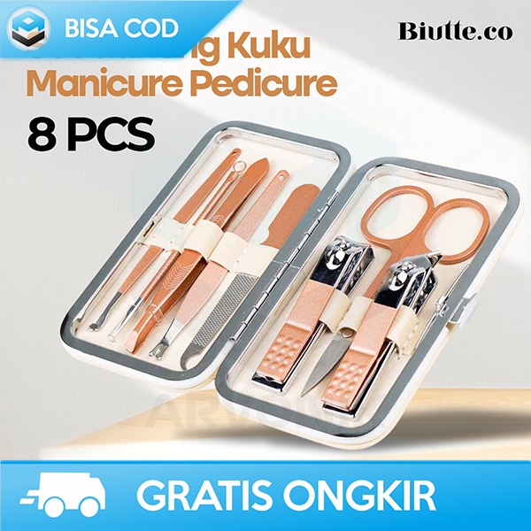 SET MANICURE PEDICURE 12 PCS BIUTTE.CO GUNTING KUKU PERALATAN NAIL ART