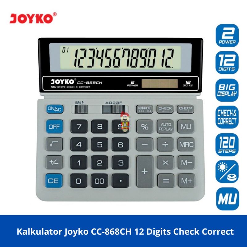 

Calculator Kalkulator Joyko CC-868CH 12 Digits Check Correct