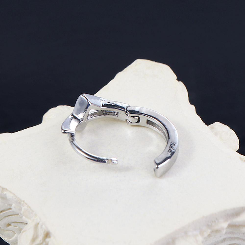 Agustina Pria Hoop Earrings Hadiah Kepribadian Wanita Punk Street Wear Perak Plat Pria Aksesoris