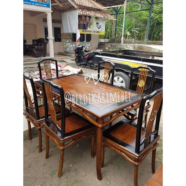 Meja makan jati antik kursi6