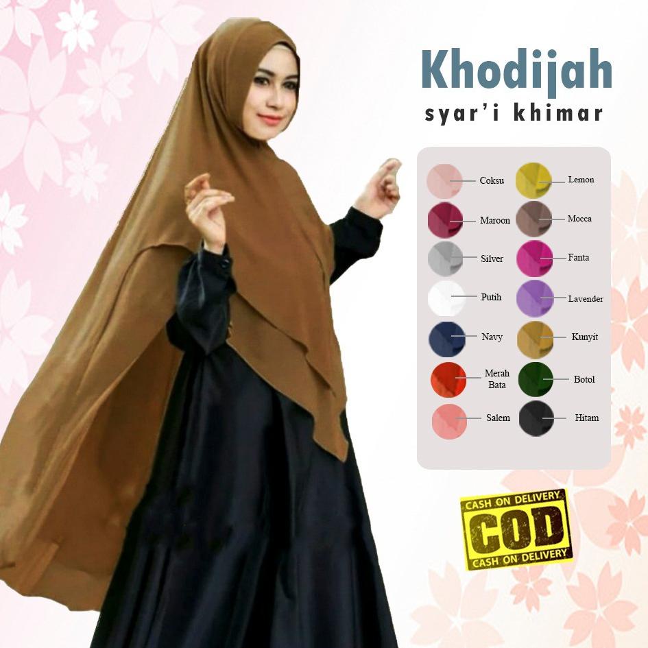 Harga Spesial Jilbab Hijab Khimar Khadijah Syari Pad Busa