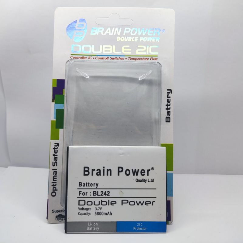 Baterai Batrei Batre Baterai Lenovo A6000 / A6600 / A6000+ / A6010 / A6020 / K3T / VIBE C Bl242 BRAIN POWER DOUBLE POWER