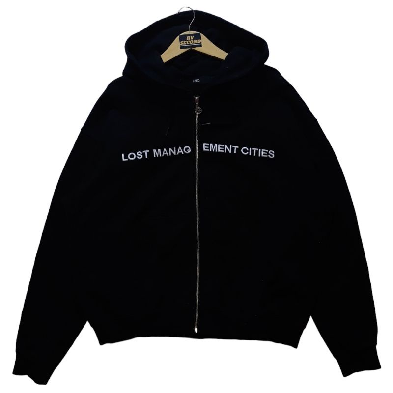 Thrift Preloved Zip Hoodie LMC Lost Management Cities Second Original