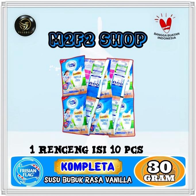 

Susu Frisian Flag Kompleta Bubuk Sachet Vanila - 30 gr (Harga Renceng)