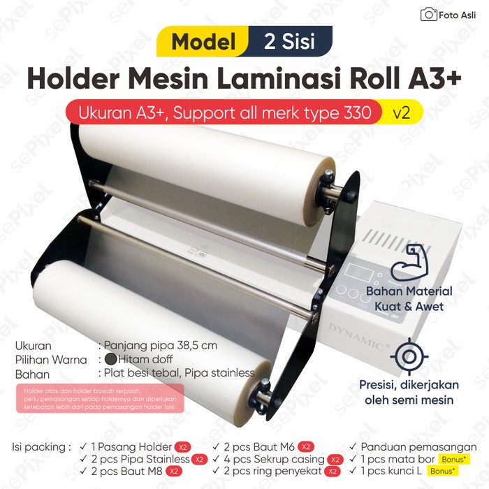 

[[JNT COD]] Penyangga laminating Holder Mesin Laminasi Roll A3+ 2 Sisi