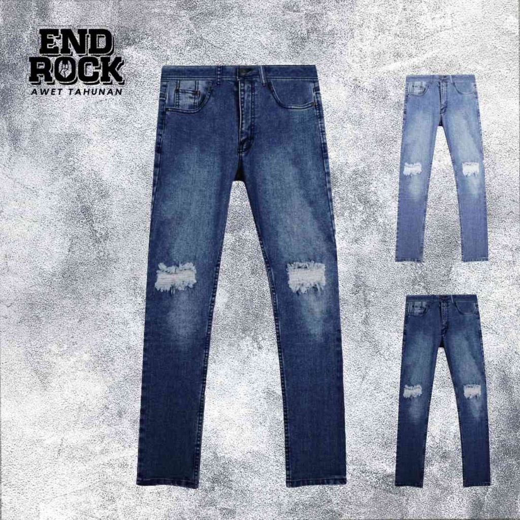 ORIGINAL ripped jeans endrock 114 | Celana jeans sobek pria awet tahunan