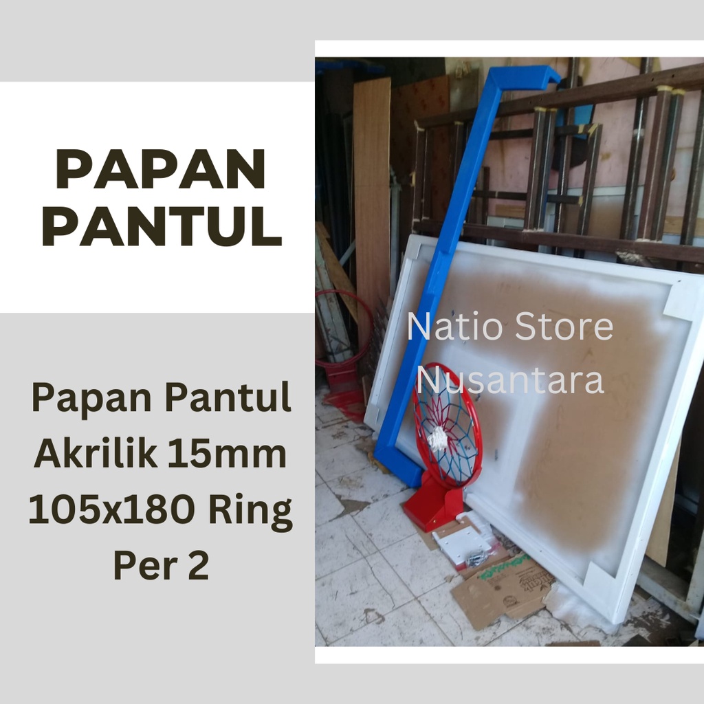 Papan Pantul Basket Akrilik 15mm 105x180cm Ring Per 2