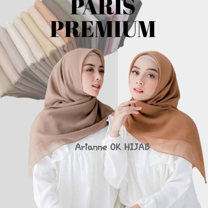 ✨Promo✨ Hari Ini JILBAB PARIS PREMIUM AMOUR HIJAB Segi Empat Polos Kerudung JAHIT TEPI SERI WARNA (V