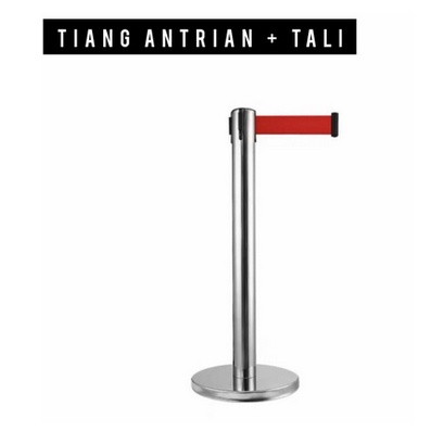 Queing Barrier Tiang antrian pembatas Stainless standing barrier antri bank mall 2m Pembatas Antrian