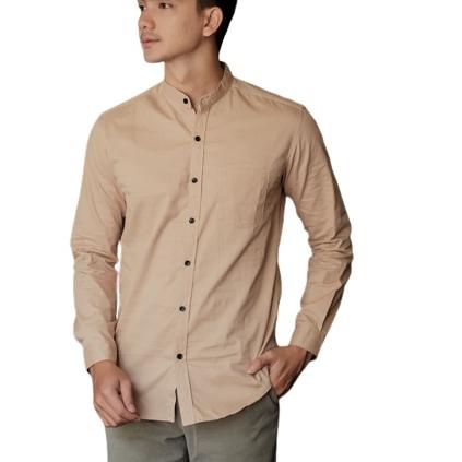 ☜ Baju Kemeja Pria Kasual Polos Hitam Putih Lengan Panjang /hem baju pria/ kemeja cowok / kemeja hit