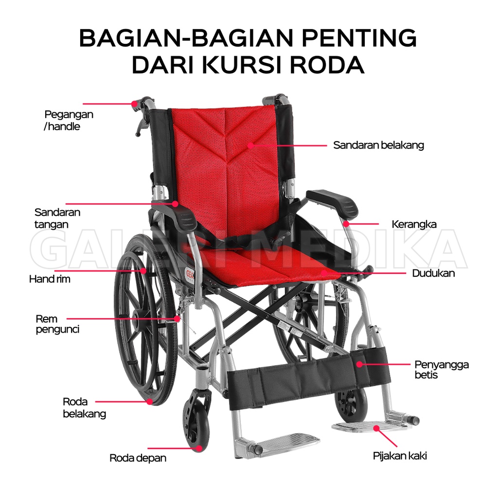 Kursi Roda GEA FS 863M Aluminium Nanometer - Kursi Roda Semi Travel Bisa dilipat