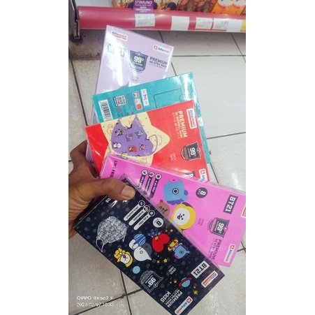Masker Premium BT21 Adult KN95 5D 5 Ply + Pouch isi 10pcs