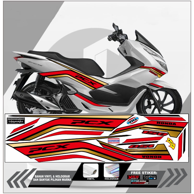 STRIPING STIKER SETIKER MOTOR PCX 150 / LIS LES BODY PCX 150 DECAL PCX 150 HOLOGRAM VINYL