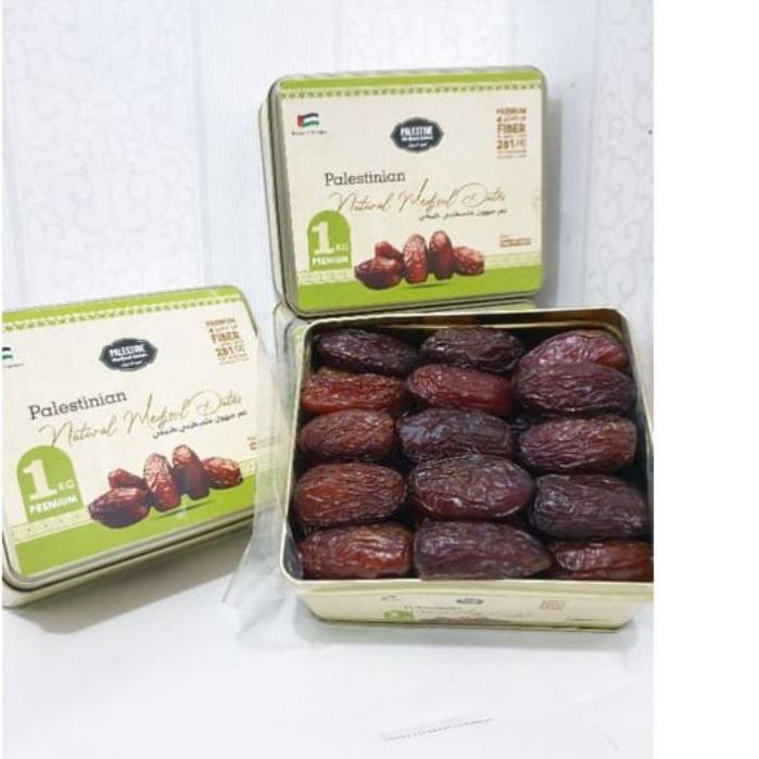 

☂ Kurma Medjool Palestina Premium Jumbo Grade A 1kg / Original Palestine Dates//Kemasan Kaleng ☟