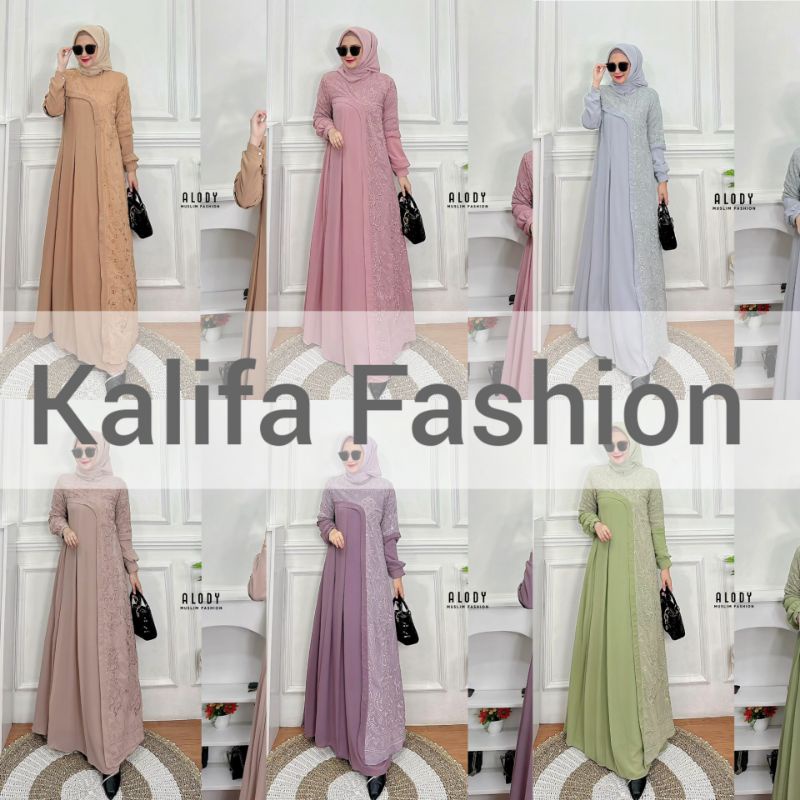 Rhiana Dress by Alody / Dress Polos / Dress Brukat / Dress Ceruty / Gamis Syar’i Polos / Dress Brand