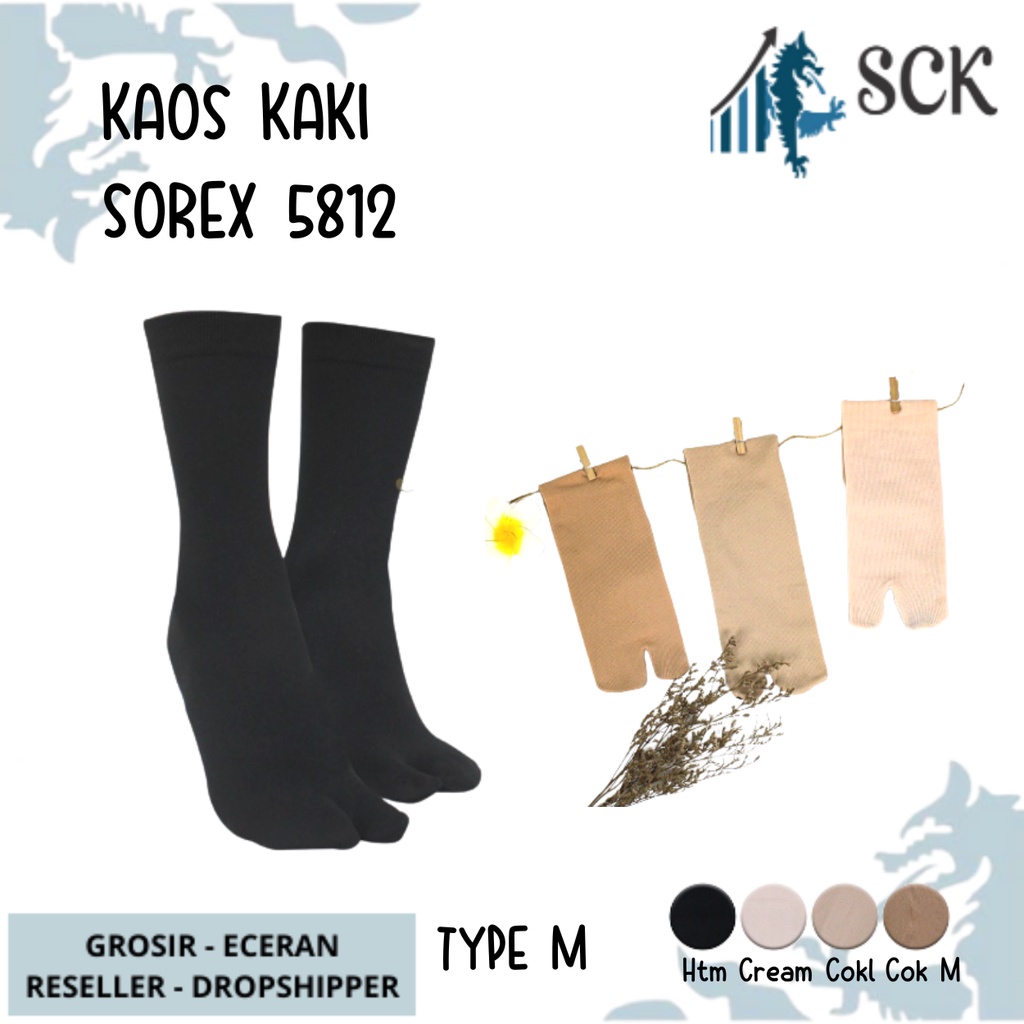 Kaos Kaki Sorex Wanita Muslimah Jempol K 5812 / Kaus Kaki Perempuan 2 Jari Sebetis - SCK