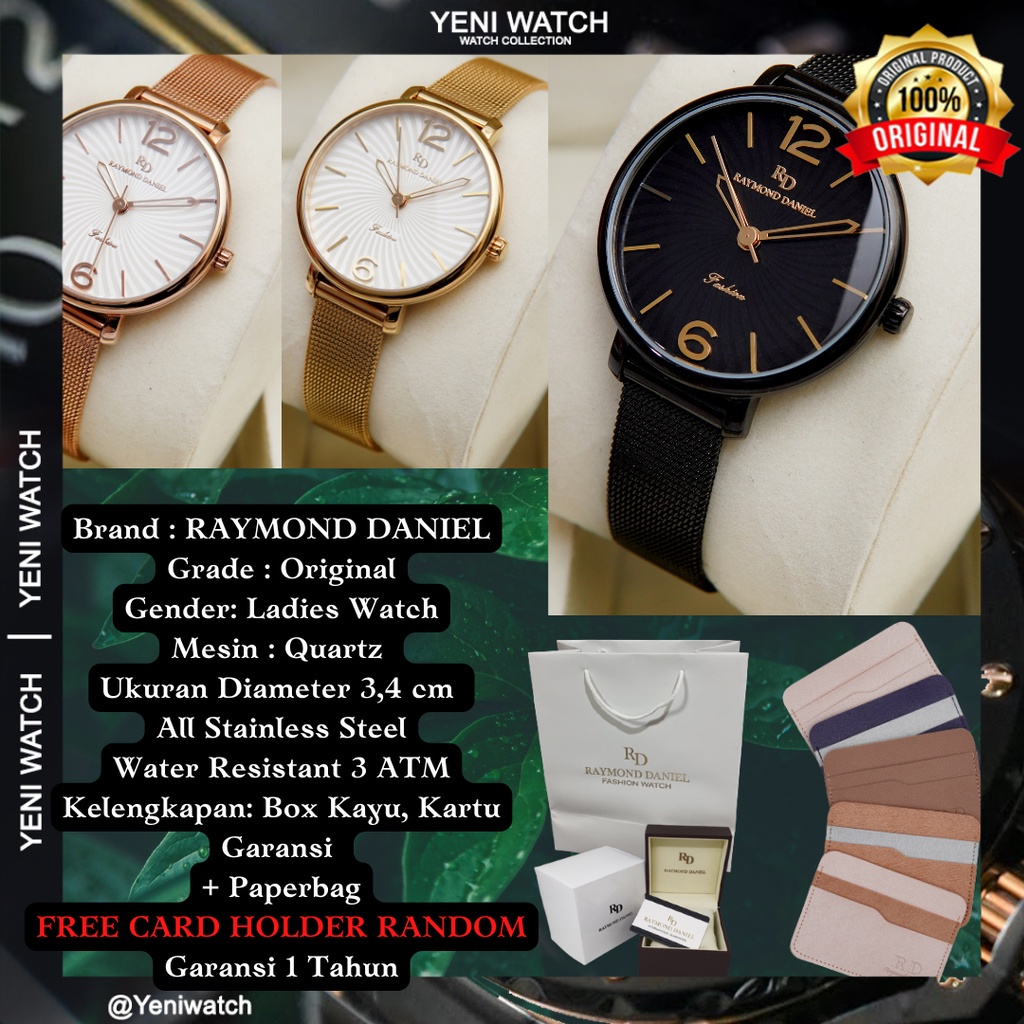 Raymond Daniel RD 269 All Stainless Steel Jam Tangan Wanita Original