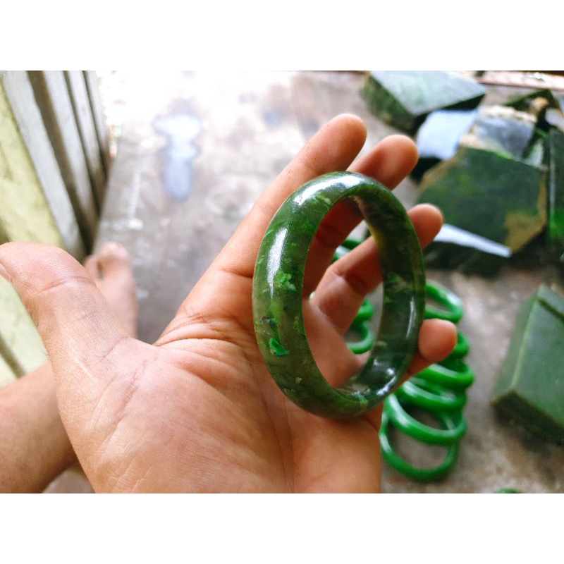 GELANG BANGLE BATU GIOK ACEH NEPHRITE JADE KD3183