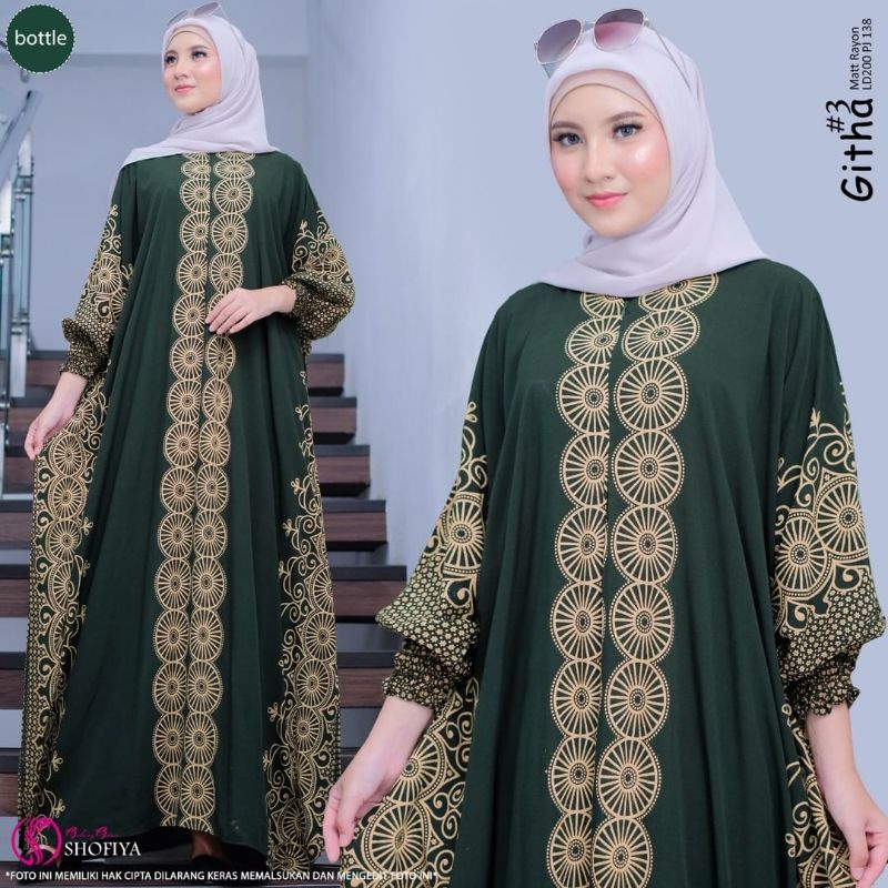 KAFTAN MOTIF TERBARU WARNA SOFT TREND 2023 GITHA KAFTAN JUMBO BAJU LEBARAN KAFTAN MEWAH