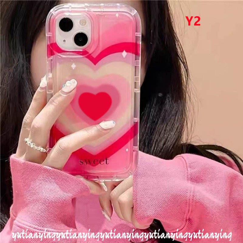 Airbag Shockproof Air Cushion Anti Jatuh Soft Case Untuk Redmi Note10 10s 11s 11 9 Note10s Note11 Note9 Note10 Redmi 9C NFC 10A 9A 10 9T A1 INS Gradient Sweet Love Heart Cover