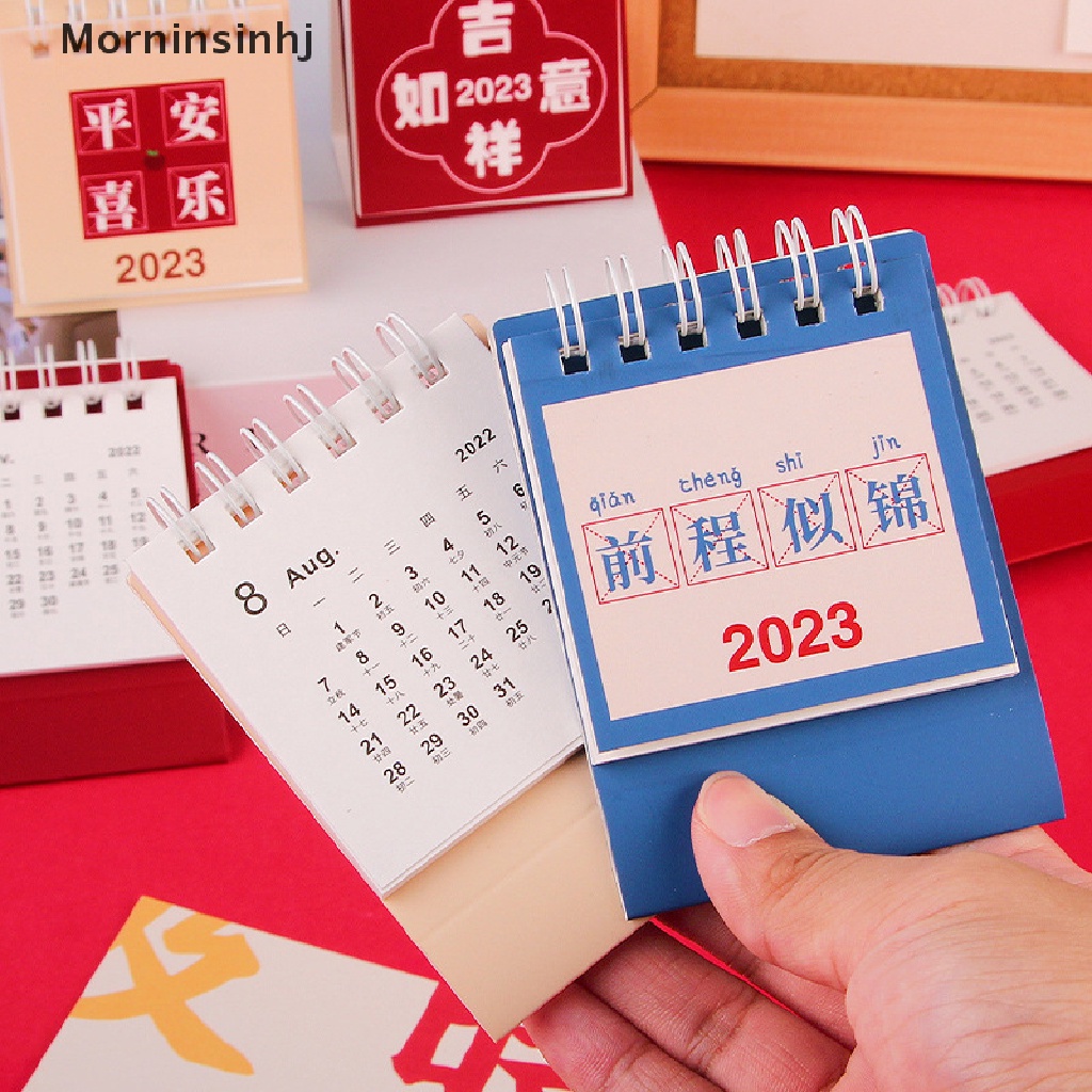 Mornin 2023kalender Meja Menebal Kalender Meja Desain Koil Buat Jadwal Tahan Lama2023Kalender Kertas Desktop Mini Sederhana id