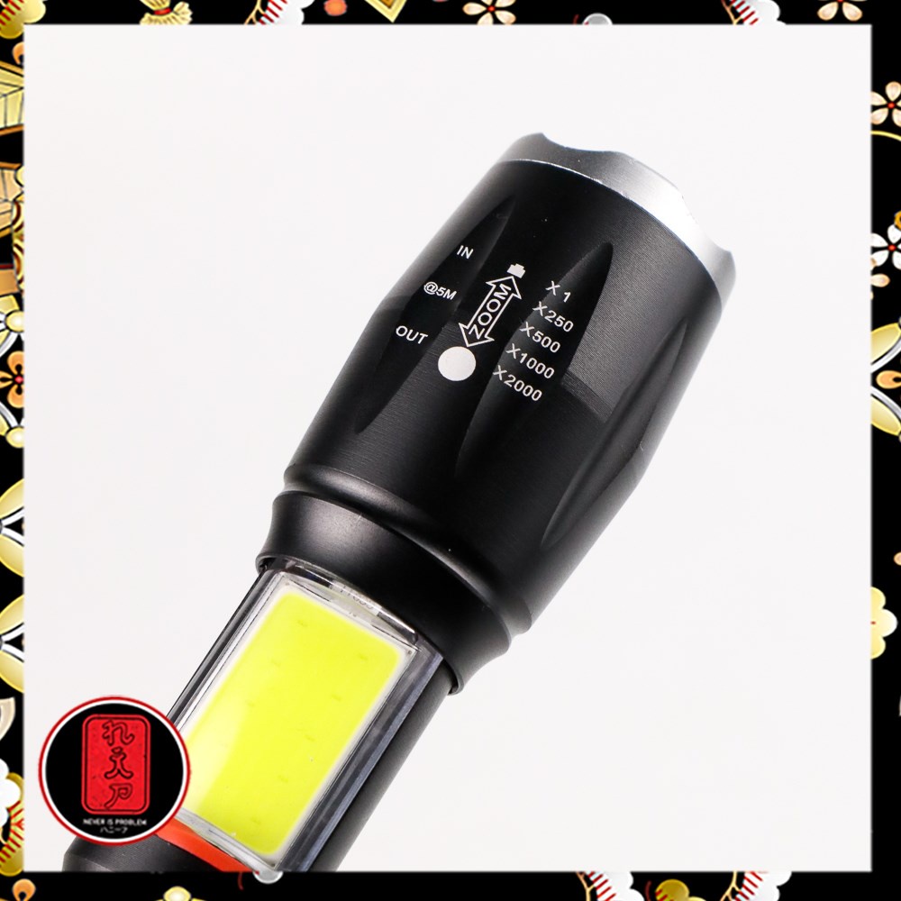 TaffLED Senter LED Torch Cree XM-L T6 8000 Lumens - E17 COB - Black