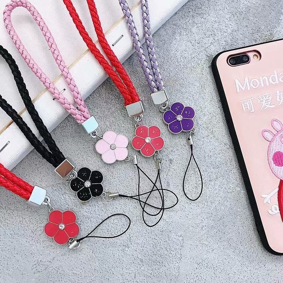 Handy Straps Rope Clover Flower Short Hand Rope Squishy For Keys Lanyard Neck Neckband anti-stress