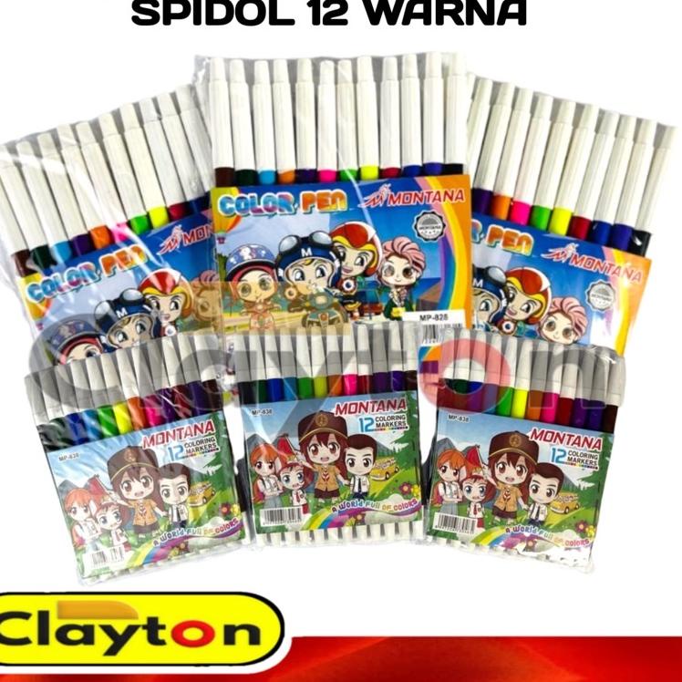 

L27 Spidol Warna 1 Set Isi 12 Warna / Spidol 12 Warna Montana / Sepidol Warna Warni SERBA MURAH え