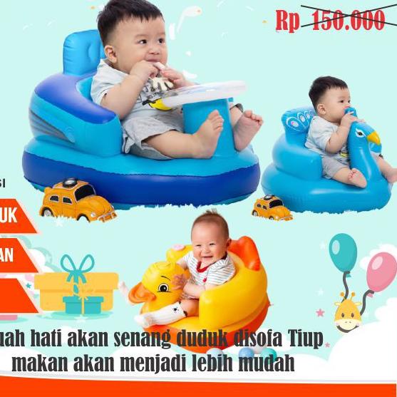 ❅ Sofa kursi tempat duduk bayi belajar duduk model pompa tiup bebek seat mobil merak baby chair ➭