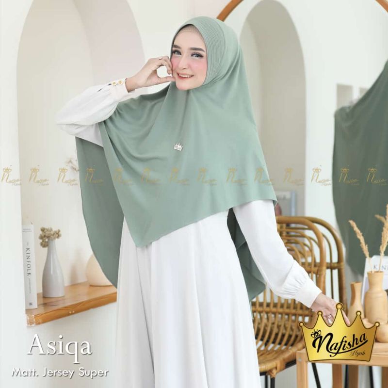 (Ori Nafisha) ASIQA •jilbab instan•hijab instan jersey super•kerudung soft pet