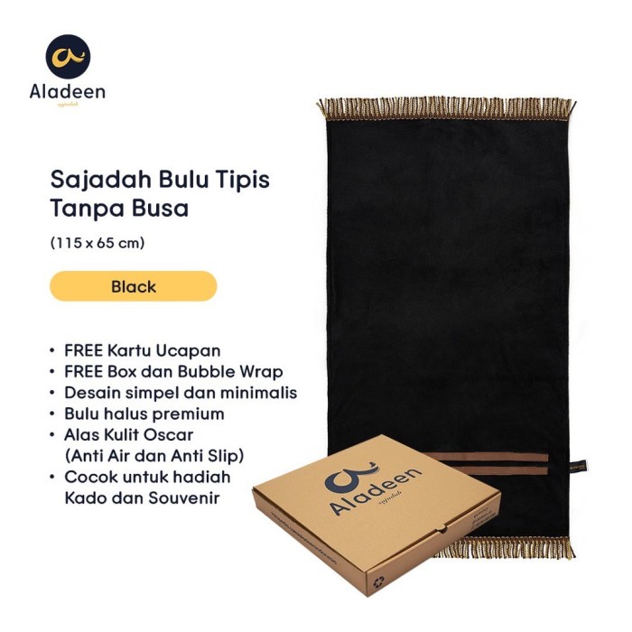 Sajadah Sajadah Aladeen Bulu Velboa Premium & Kulit Oscar Anti Slip Original