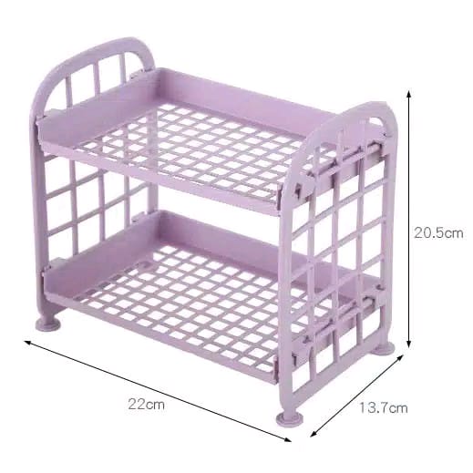 Rak Bumbu Dapur Duduk 2 Layer Rak Bumbu Dapur Penyimpanan Serbaguna Plastik Kuat